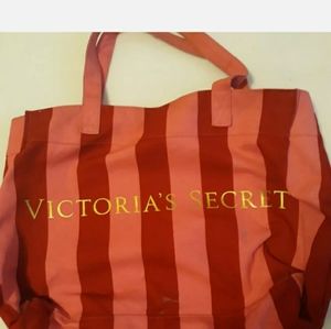 Victoria's Secret striped canvas tote